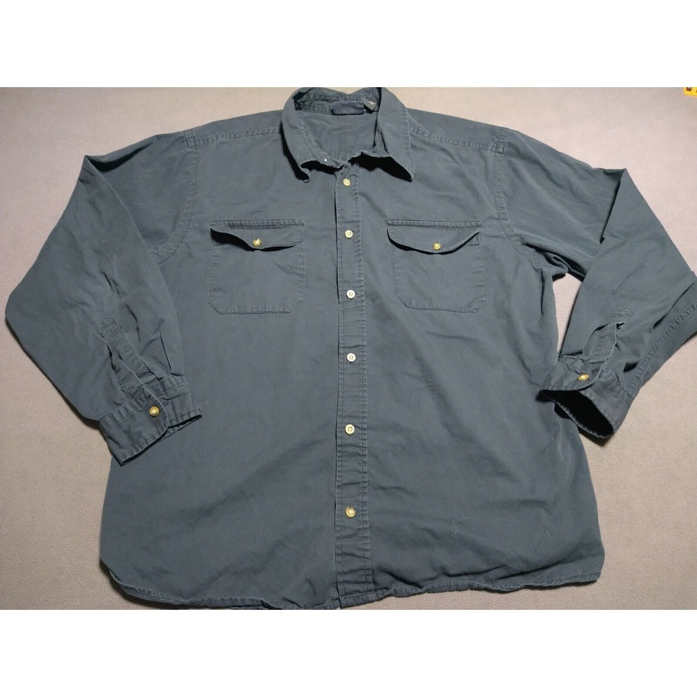 Route 66 Shirt‎ Men XL Black Long Sleeve Button Up Classic Durable Work Pockets